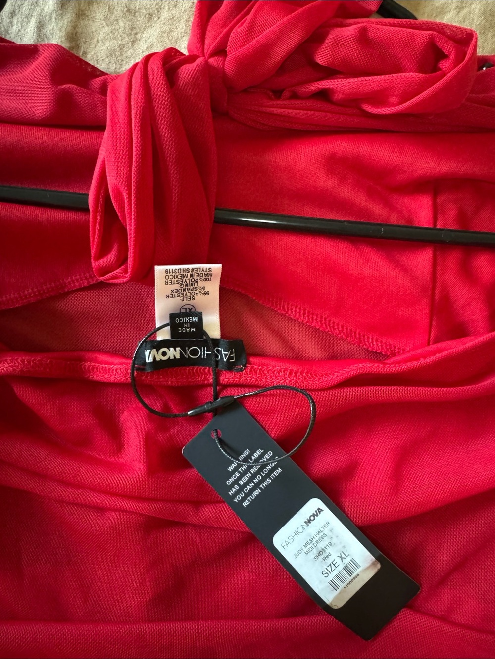 Fashion Nova Hot red Halter Midi Dress - Picture 4 of 5